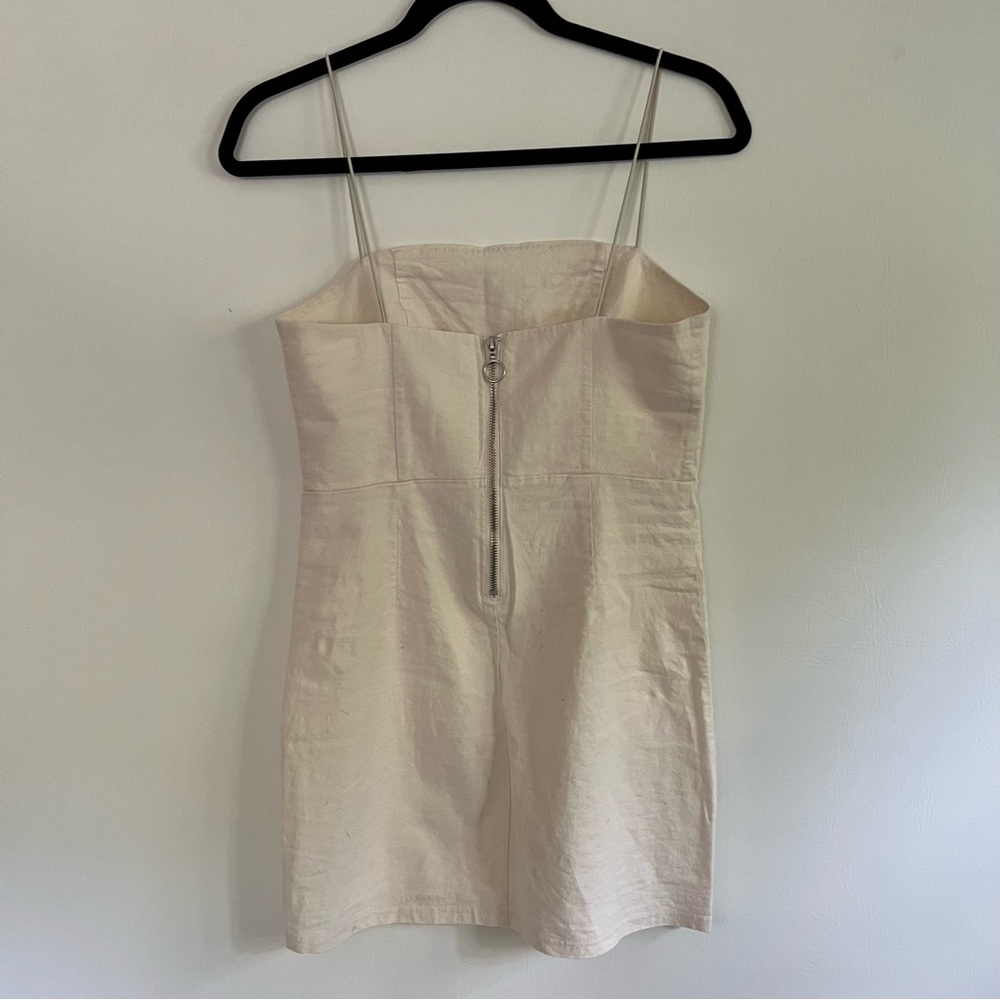 Urban Outfitters Colette Off White Cream Beige Linen Mini Dress - Picture 6 of 9